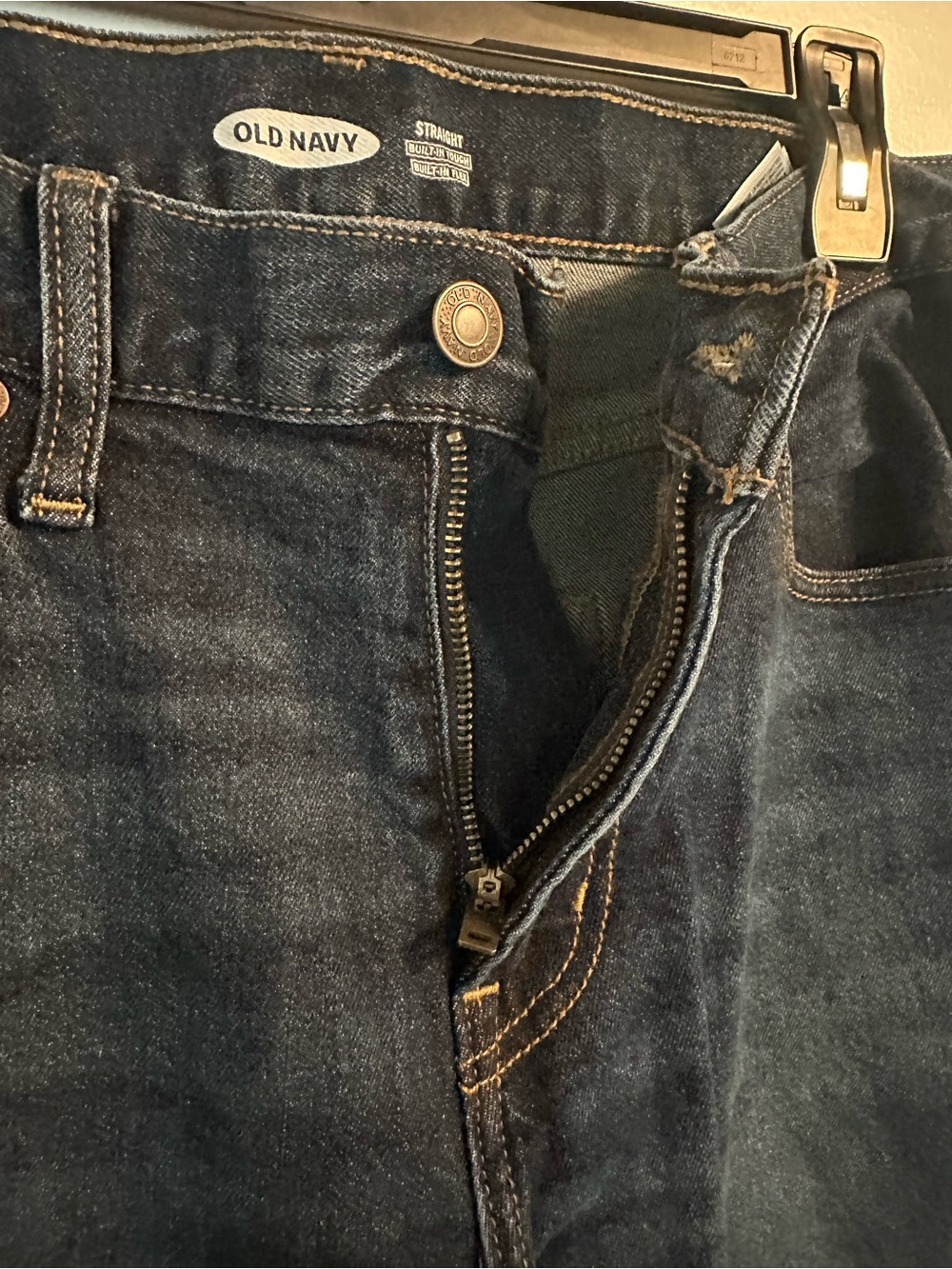 Old Navy Men’s Dark Blue Straight-Leg Jeans - Size: 33X30 built in tough/flex - Picture 3 of 10